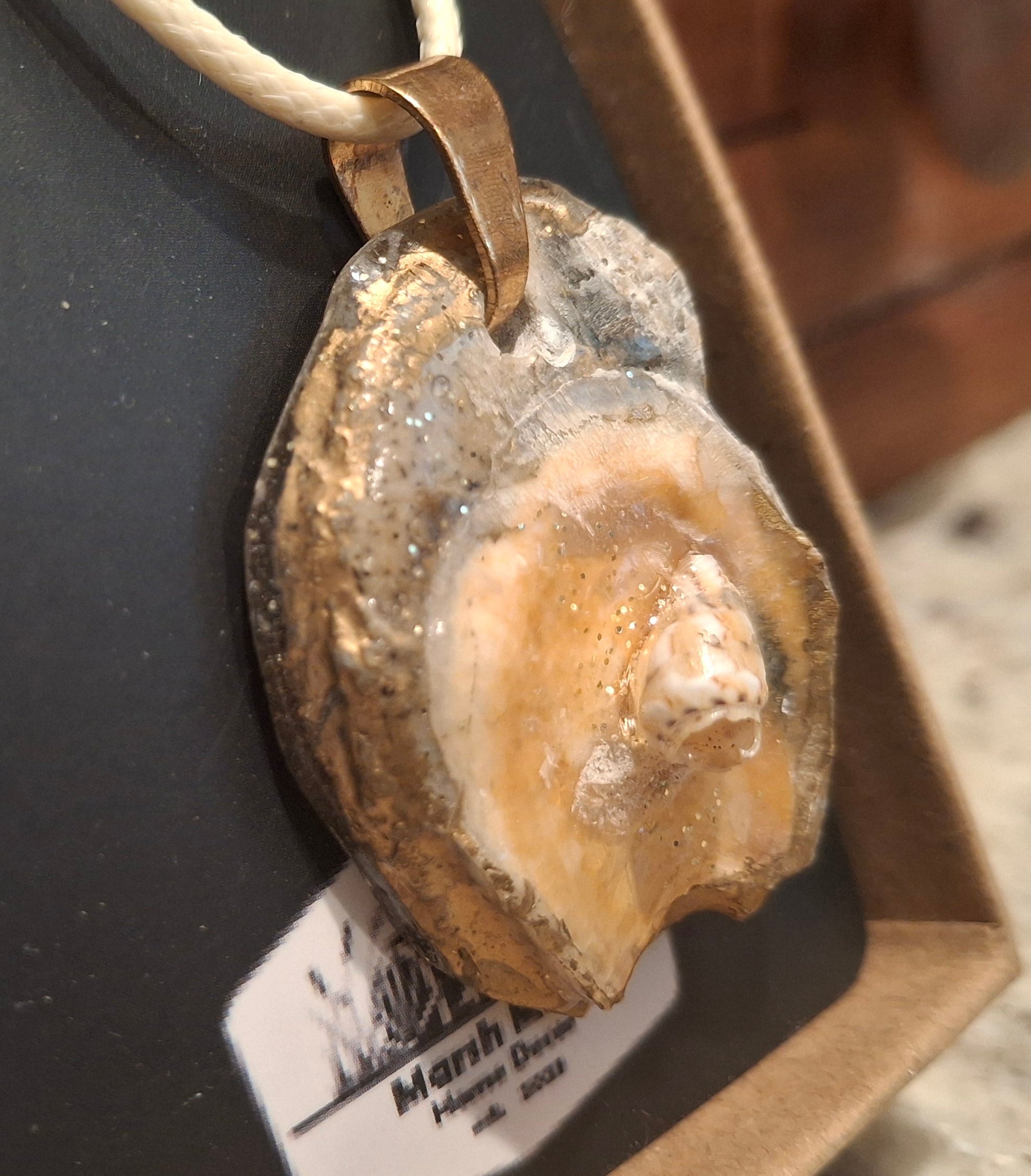 Shell pendant on a string